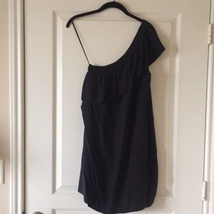 Madewell Black one shoulder dress